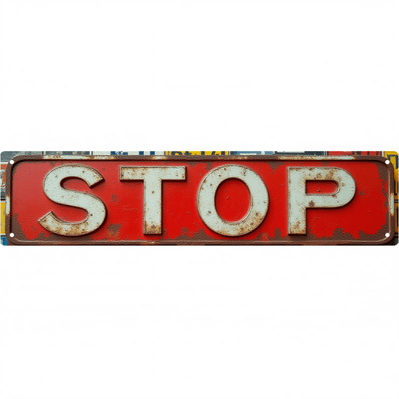 Wall Decor 16*4 Inch Tin Signs STOP Retro Traffic Personality Wall Decor