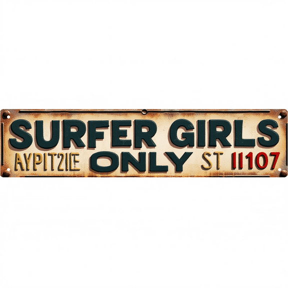 Wall Decor 16*4 Inch Tin Signs SURFER GIRLS ONLY Surfing Theme Retro Decor