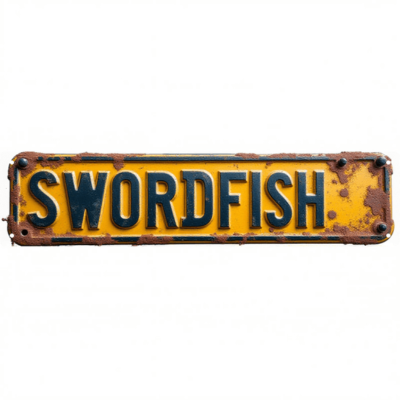 Wall Decor 16*4 Inch Tin Signs SWORDFISH Marine Creature Retro Decor