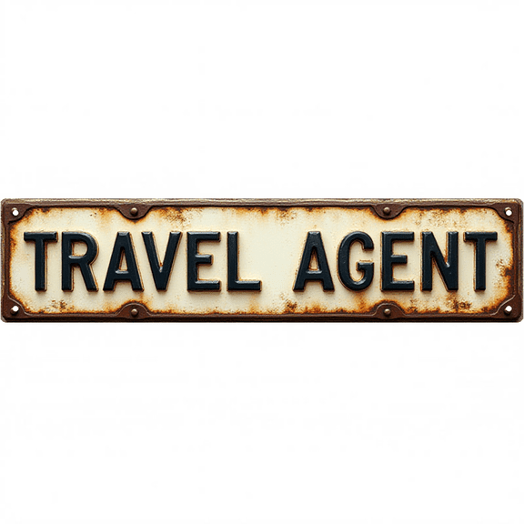 Wall Decor 16*4 Inch Tin Signs "TRAVEL AGENT" Office Professional Decor