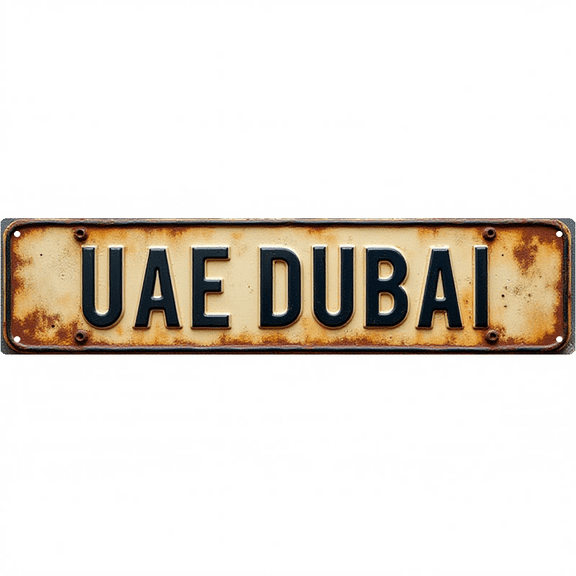 Wall Decor 16*4 Inch Tin Signs UAE DUBAI Middle East Luxury Exotic Decor