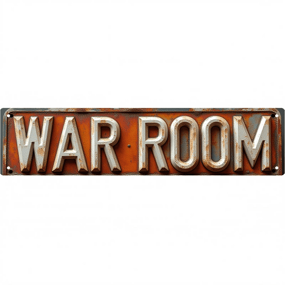 Wall Decor 16*4 Inch Tin Signs WAR ROOM Strategy Office Retro Decor