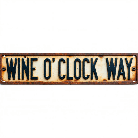 Wall Decor 16*4 Inch Tin Signs WINE O'CLOCK WAY Wine Time Leisure Retro Decor