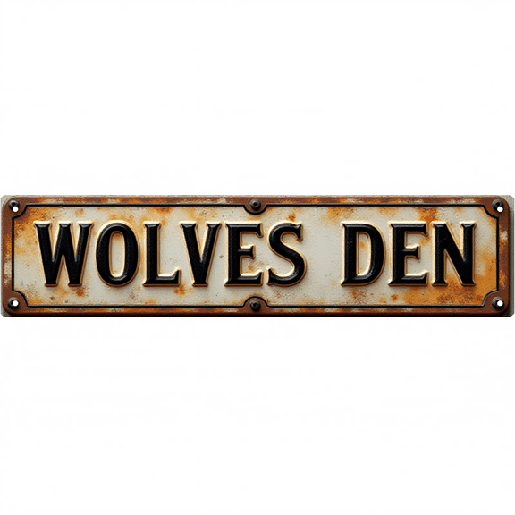 Wall Decor 16*4 Inch Tin Signs WOLVES DEN Wild Wolf Personality Retro Decor