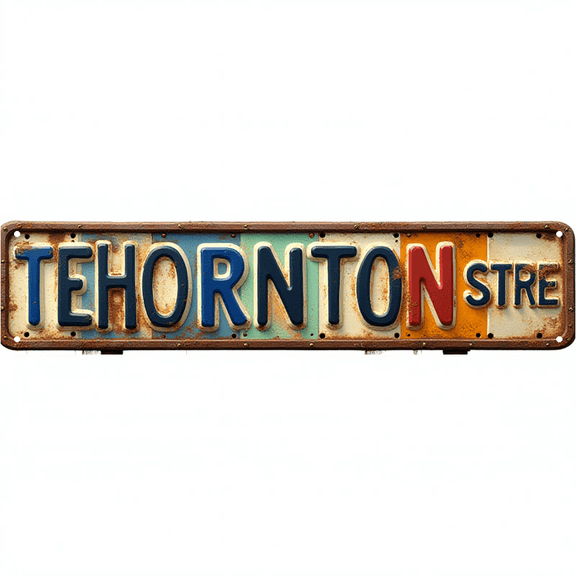 Wall Decor 16*4 Inches "THORNTON STREET" "Lane Sign" "Bright Letter" Street Patio Garage Fence Weather Resistant