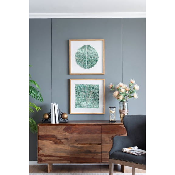 Wall Decor 23.5" x 23.5" Elos Stone Shadow Boxes Wall Art, Set of 2,Wall Art