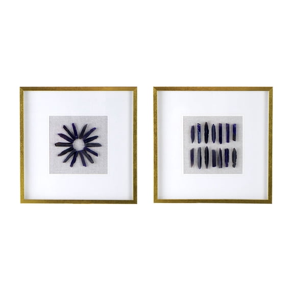 Wall Decor 23.5“ x 23.5" Grace Purple Agate Shadow Boxes Wall Art, Set of 2,Modern Wall Art
