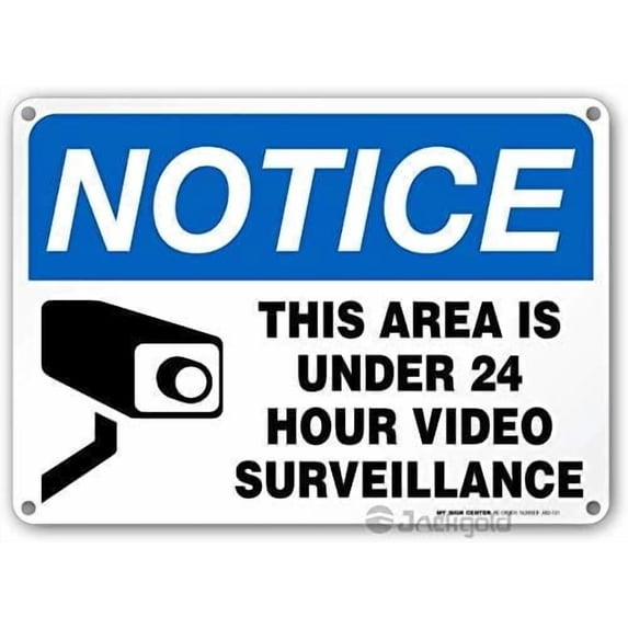 Wall Decor 24 Hour Video Surveillance Sign,Security Camera Sign Warning ...