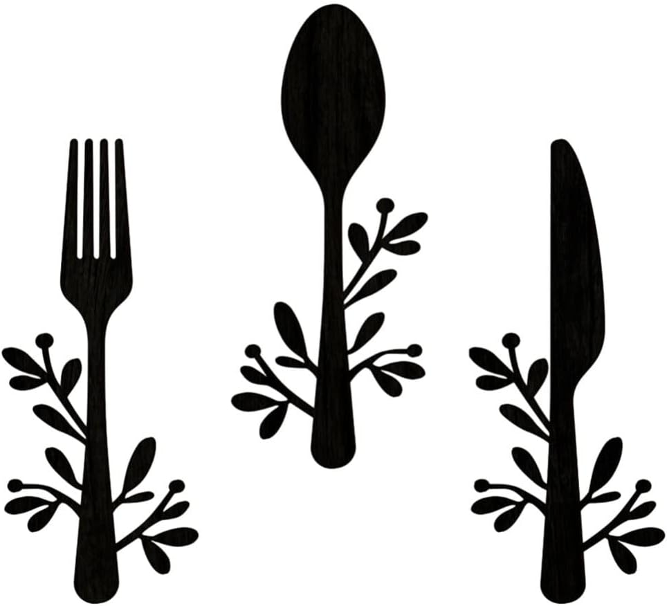 Wall Decor 3pcs Large Fork And Spoon Wall Hanging Sign Wooden Spoon