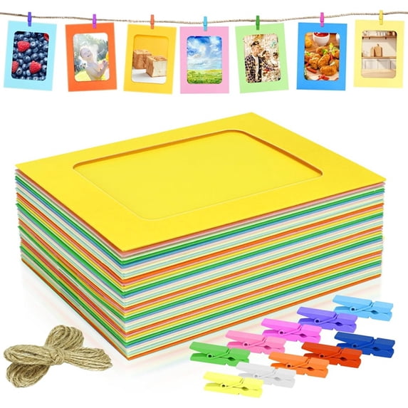 Party Decor 50 Pack Paper Picture Frames 4x6 With Wood Clips And String party-decor-50-pack-paper-picture-frames-4x6-with-wood-clips-and-string