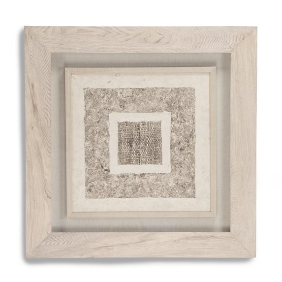 Wall Decor Art Abstract Beige Polished Nickel Paper Glass Linen Velvet Handmade