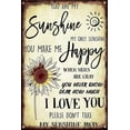 thumbnail image 1 of Wall Decor Art Metal Poster Sunflower You Are My Sunshine Make Me Happy Men Cave Bar Club Cafe Store Retro Personalized Metal Sign 12x16 Inches Gift For Best Friends, Mom Or Dad, Men, 1 of 6