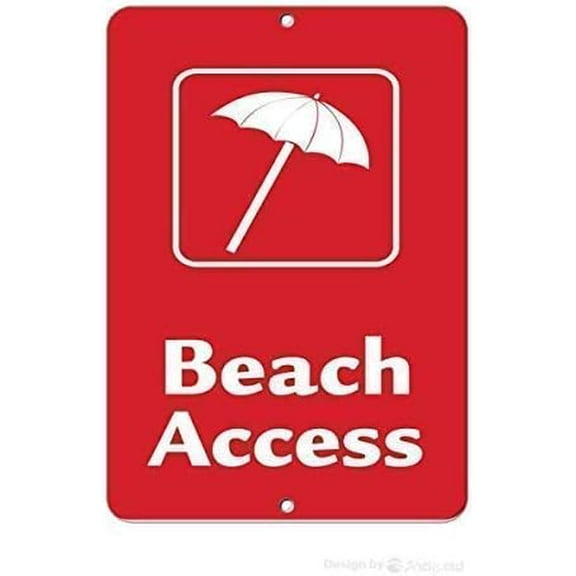 Wall Decor Beach Access Security Signs,Funny Metal Sign,Warning Outdoor Yard Sign 8x12 Inches Plates Printed