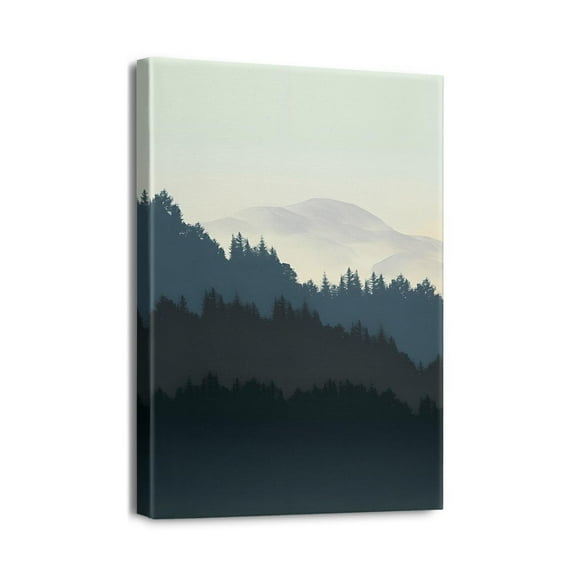 Wall Decor for Bedroom Sunrise Misty Forest Print Picture Paintings Wall Art for Living Room Bathroom Canvas Artwork Modern Room Wall Decorations Size 12x16