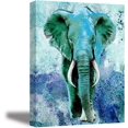 thumbnail image 1 of Wall Decor for Bedroom of Waterproof Elephant Decor,Wall Decor for Living Room with Turquoise Decor Paintings,Bathroom Wall Art by Original Inspirational Teal Decor,Wood Inside Framed (12x16), 1 of 6