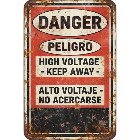 Wall Decor Bilingual Osha Danger Sign: In Front Of This Electrical Panel Must Be Kept Clear For 36 Inches Metal Sign 8"x12"es Clear Signage For S, Fences Vintage Signs Aluminum Plates Printed