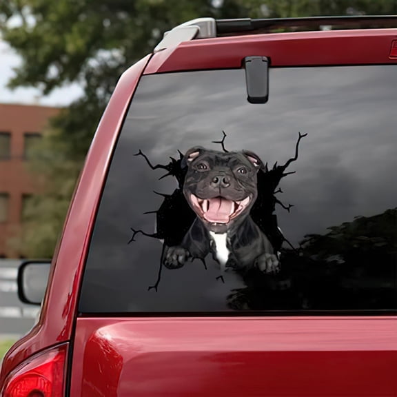 Wall Decor Car Puppy Decorations Stickers Paste Sticker Window Dogs Lover Crack Pet Wall Sticker, Household Stickers