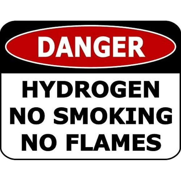 Wall Decor Danger Hydrogen No Smoking No Flames Sign Metal Tin Sign 12"" x 8""