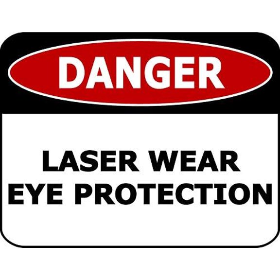 Wall Decor Danger Laser Wear Eye Protection Sign Metal Tin Sign 12" x 8"