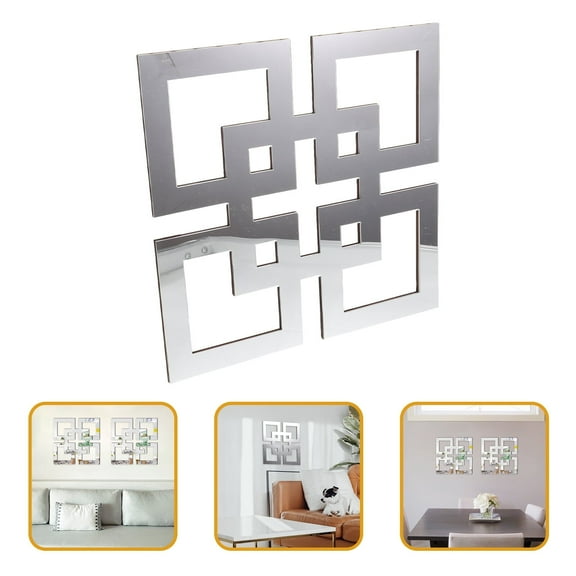 Wall Decor Decal Basswood Square Wood Wall Art Hollowed Rustic Home Decoration