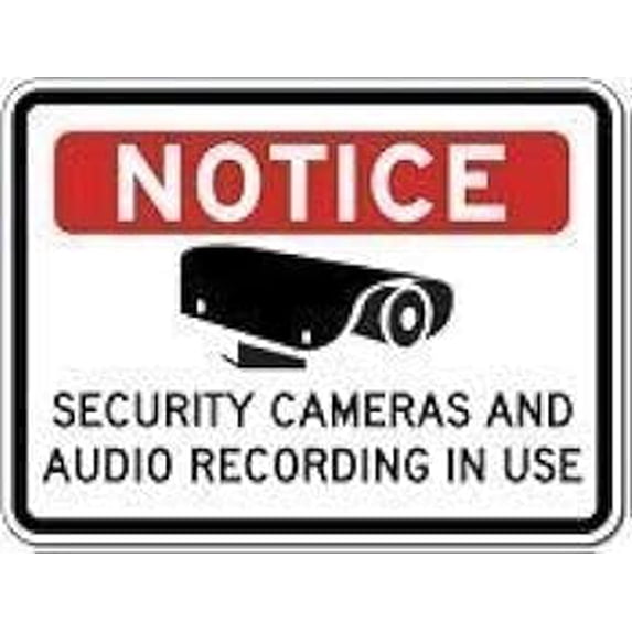 Wall Decor Decoration Sign Notice Security Cameras and Audio Recording ...