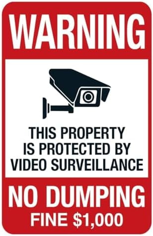 Wall Decor Decoration Sign Warning No Dumping Fine $1000 Sign, This ...