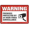 thumbnail image 1 of Wall Decor Decoration Sign Warning Premises Protected By 24 Hour Video surveillance Sign Business Sign Metal Tin Sign 8 X 12 Inch, 1 of 4