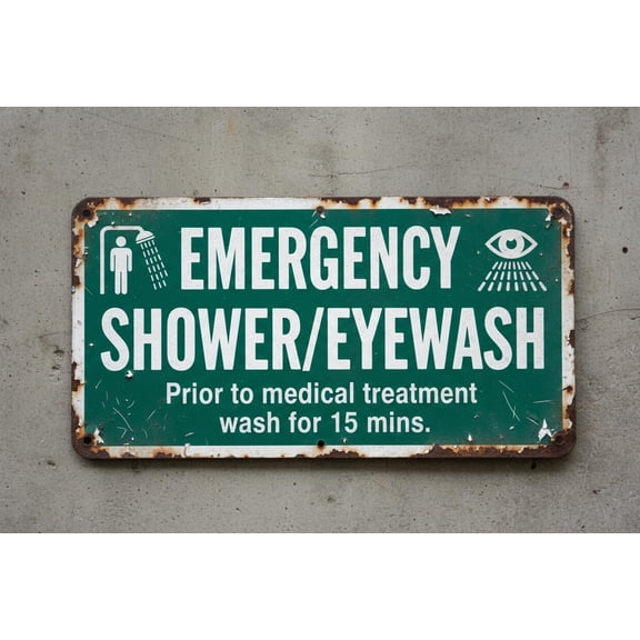 Wall Decor Emergency Shower/eyewash - First Aid Sign Metal Sign 8"x12" Clear Signage For S, Fences Vintage Signs Aluminum Plates Printed