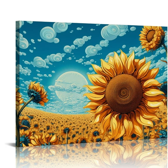 Wall Decor Flower Wall Art Rustic Pictures Painting For Living Room Bedroom Decor Yellow