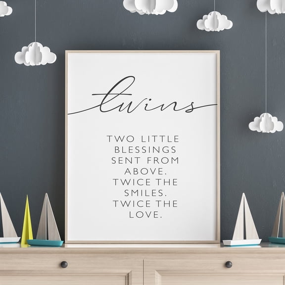 Wall Decor For Twins Twin Nursery Art Quotes Unframed Paper Print