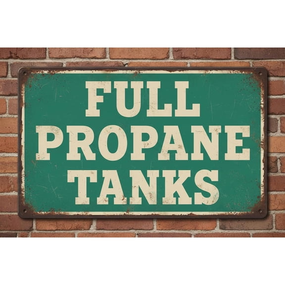 Wall Decor Full Propane Tanks Sign - Business 8"x12" Metal Sign Plaque For Man Cave, Yard,Indoor Or Outdoor Display Vintage Signs Aluminum Plates Printed
