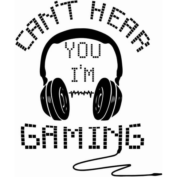 Wall Decor Gaming Earone Wall Sticker I'm Gaming Can't Hear You Wall Decal Black Quotes Peel and Stick for Bedroom Playroom Gaming Room Birthday Baby Shower Party Wall Decor