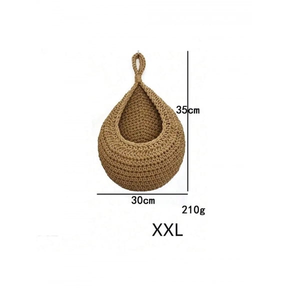 Wall Decor Hanging Basket, Bohemian Woven Basket Planting Planter Container Teardrop Shape Suitable for Vegetables and Fruits