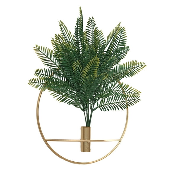 Wall Decor Hanging Planters with Artificial Plants Wall Mounted Round Black Metal Hanging Hoop for Wall Decor Modern Home Decor Display Wall Art Bedroom Bathroom Living Room Office