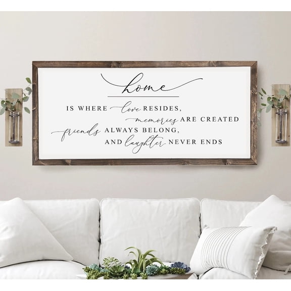 Wall Decor Home Is Where Love Resides Sign Canvas Art Wall Art Prints Painting Picture Artwork Home Bedroom Farmhouse Decoration for Living Room No Frame