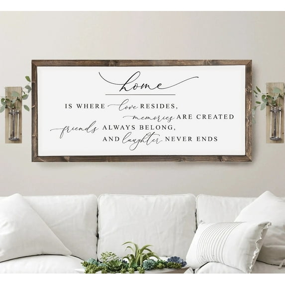 Wall Decor Home Is Where Love Resides Sign Canvas Art Wall Art Prints Painting Picture Artwork Home Bedroom Farmhouse Decoration for Living Room No Frame