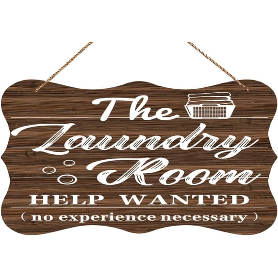 Linken Roo Wall Decor Laundry Room Help Wanted Warming Quote Sign 12 x 8 Inch ...