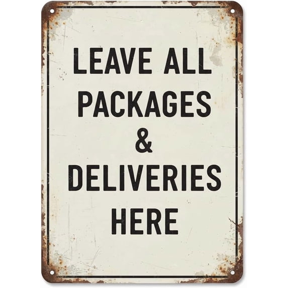 Wall Decor Leave All Packages Deliveries Here Mail Drop Off Alert ...