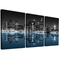 thumbnail image 1 of Wall Decor For Living Room Canvas Wall Art For Bedroom Black And White City Luminous Paintings Modern 3 Piece Framed Room Canvas Art Prints Ready To Hang Office Pictures For Home Decoration Artwork, 1 of 6