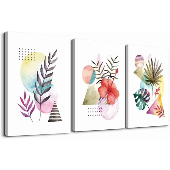 Wall Decor For Living Room Canvas Wall Art For Bedroom Fashion Wall Decorations For Kitchen Abstract Watercolor Paintings Bathroom Canvas Art Flowers Pictures Artwork Girls Room Home Decor 3 Pieces