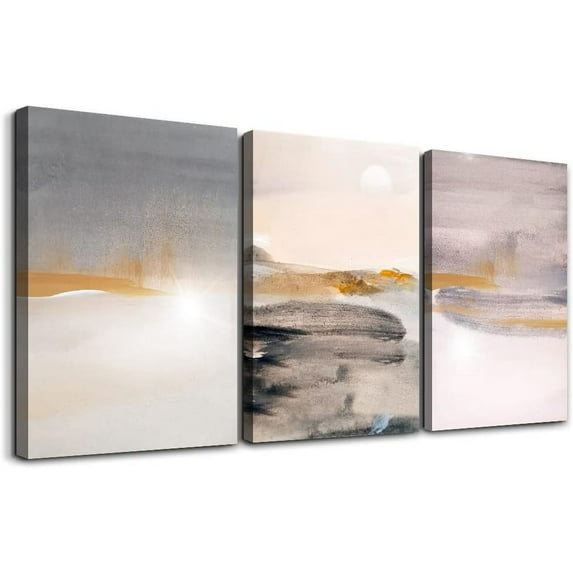 Wall Decor For Living Room Canvas Wall Art For Bedroom Fashion Wall Decorations For Office Mountain Abstract Ink Paintings Framed Ready To Hang Pictures Artwork Home Decoration 3 Pieces