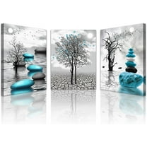 Wall Decor For Living Room Canvas Wall Art For Bedroom Office Decoration Black And White Wall Paintings Inspirational Abstract Blue Pictures Prints Artwork Home Decor 3 Piece 12x16 In