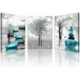 thumbnail image 1 of Wall Decor For Living Room Canvas Wall Art For Bedroom Office Decoration Black And White Wall Paintings Inspirational Abstract Blue Pictures Prints Artwork Home Decor 3 Piece 12x16 In, 1 of 6