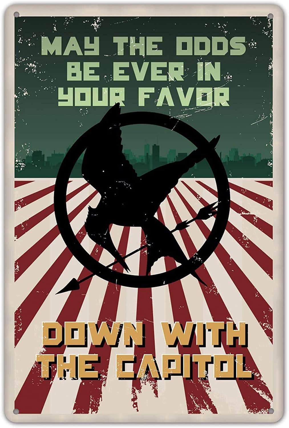 Wall Decor Metal 8 x 12inch - Hunger Games May The Odds Be Ever in Your Favor Sign Tin Sign Personalized Metal Signs