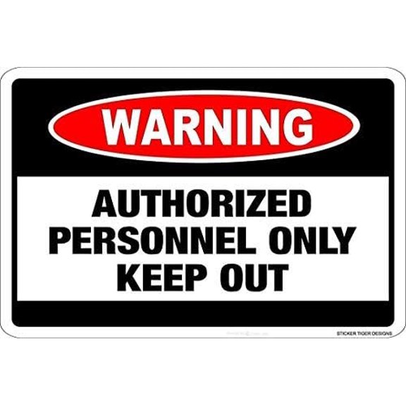 Wall Decor Metal Tin Signs Warning Authorized Personal Only Novelty Danger 8''x12'' Metal Sign Plates Printed