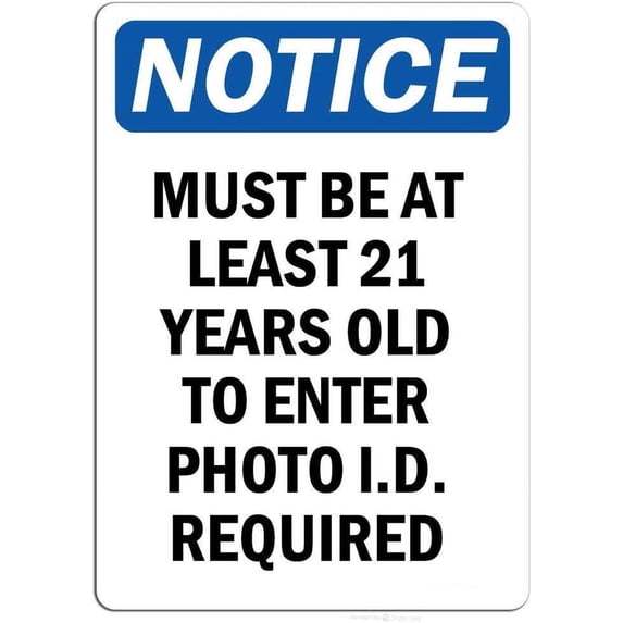 Wall Decor Must Be at Least 21 Years Old to Enter Photo Rust Free Uv Notice Safety Post, 8 X 12 Signs, Aluminum Plates Printed Vintage Metal Tin Sign