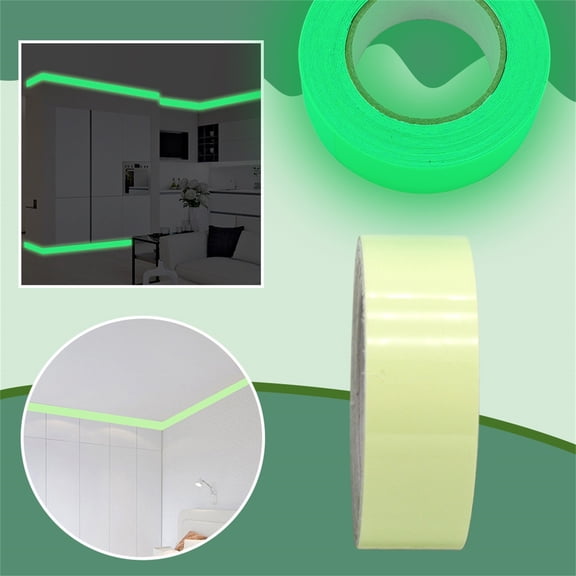 Wall Decor Night Light Warning Night Light Sticker Night Light Tape Fluorescent Light Strip Fire Passage Stage Size Roll Core Decor Car Stickers Corner Cool, Household Stickers 2cmx5M