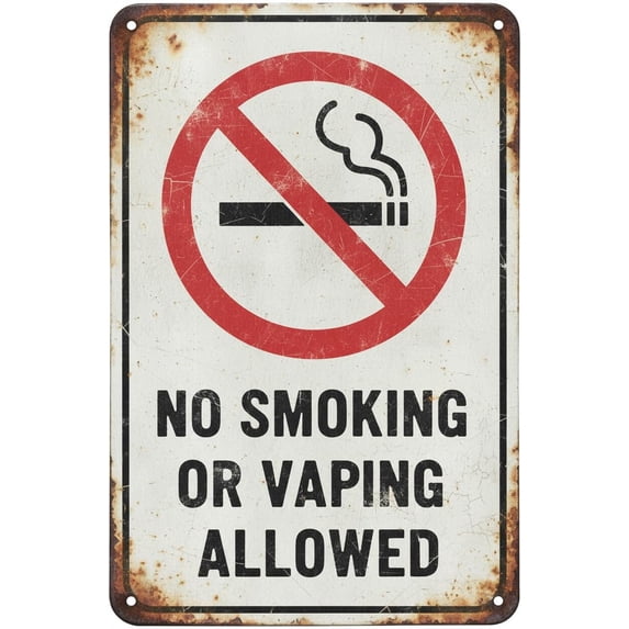 Wall Decor No Smoking Or Vaping Allowed Sign. 8"x12"Aluminum Vintage Signs Plates Printed
