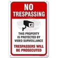 thumbnail image 1 of Wall Decor No Trespassing Video Surveillance Sign,12x8 Rust Free Aluminum,Uv Printed,Easy to Mount Weather Resistant Long Lasting Ink Plate, 1 of 5