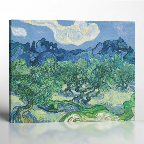 Wall Decor For Office, The Olive Trees by Van Gogh Canvas Print, Van Gogh Prints, Impressionist Wall Art, Ready To Hang for Living Room Home Wall Décor 16x20